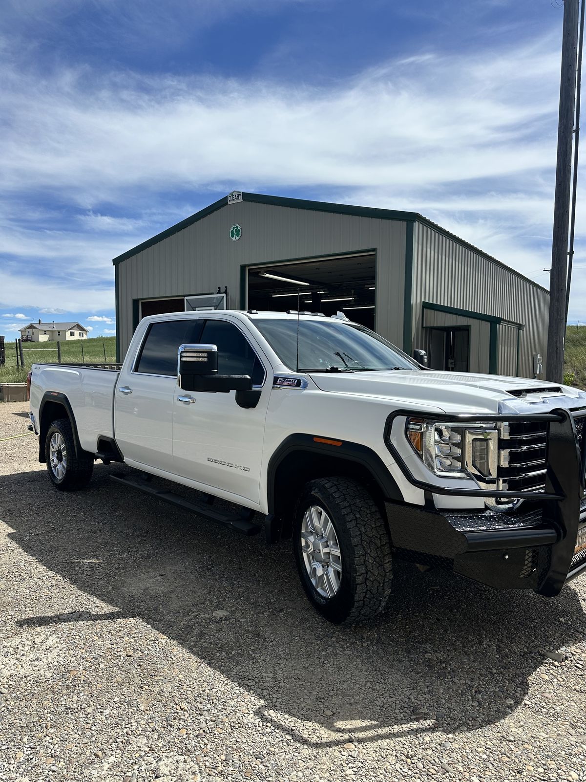 The same GMC Sierra 3500 HD after a full exterior detail